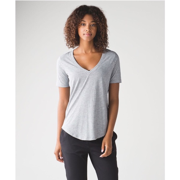 lululemon athletica Tops - Lululemon Love Short Sleeve Tee Stripe 12